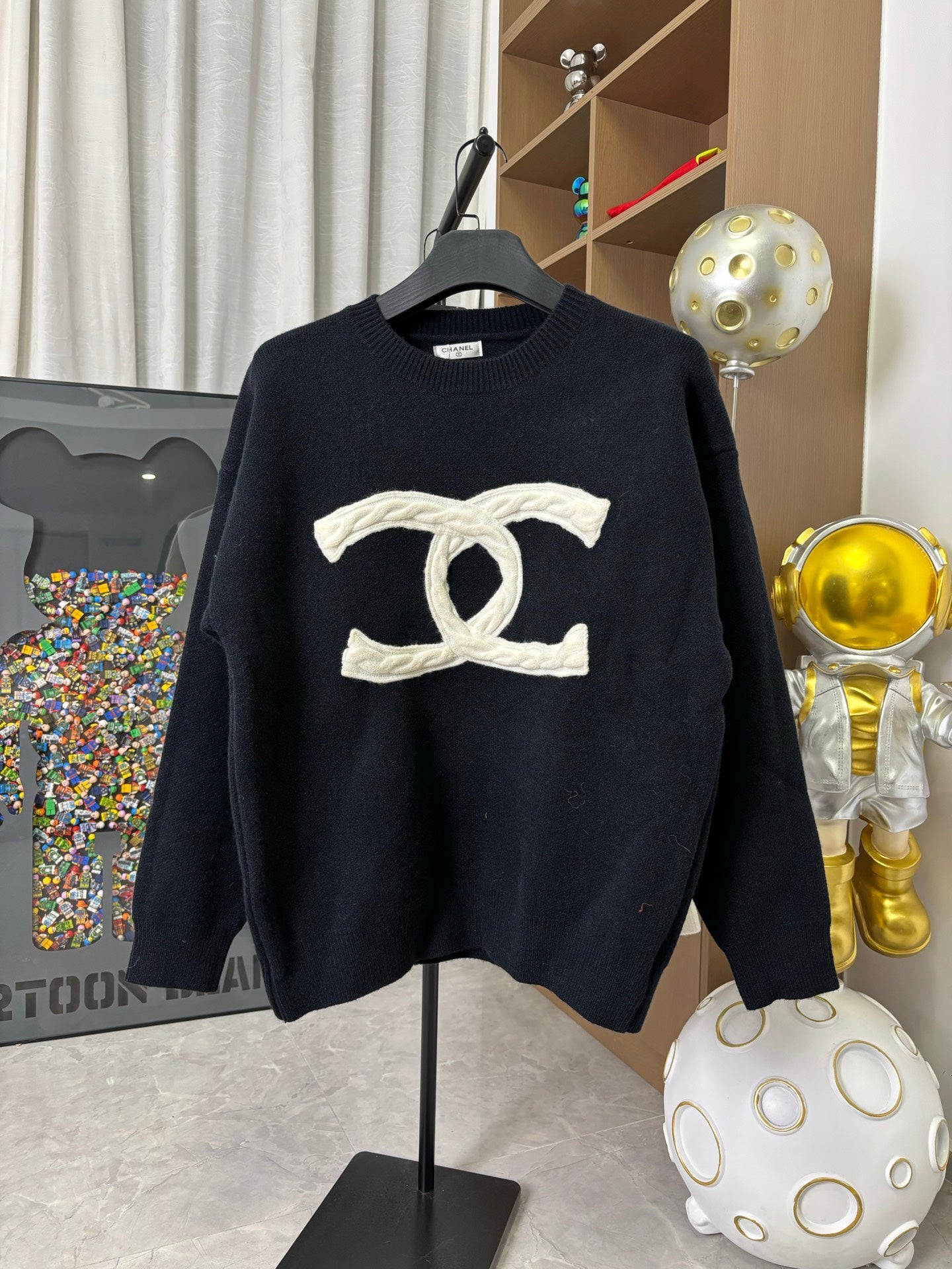 Chanel Classic Logo Round Neck Knit Sweater