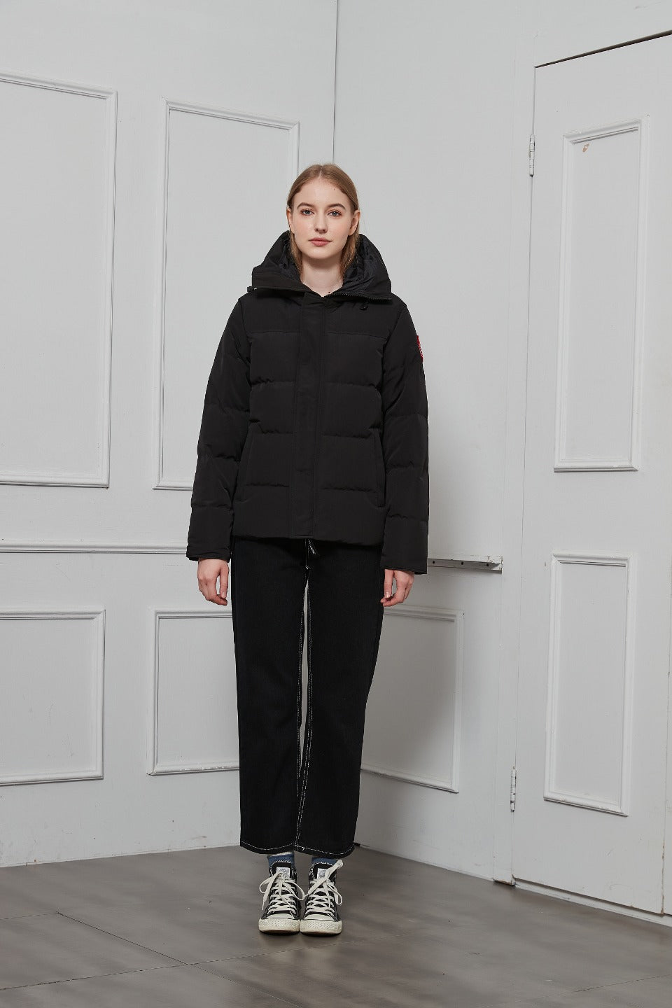 Canada Goose Inspired Cold-Resistant Down Jacket with Detachable Fur Collar