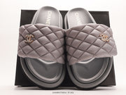 Chanel Goddess Style Logo Sandals - Luxurious Pebbled Sheepskin Slippers