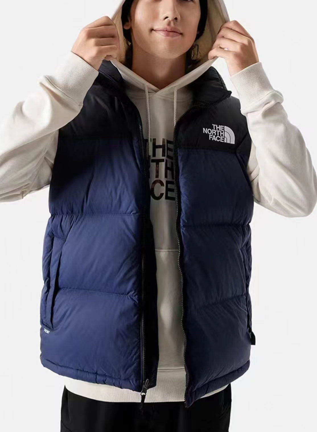 1996 Classic Navy Blue Down Vest for Timeless Style