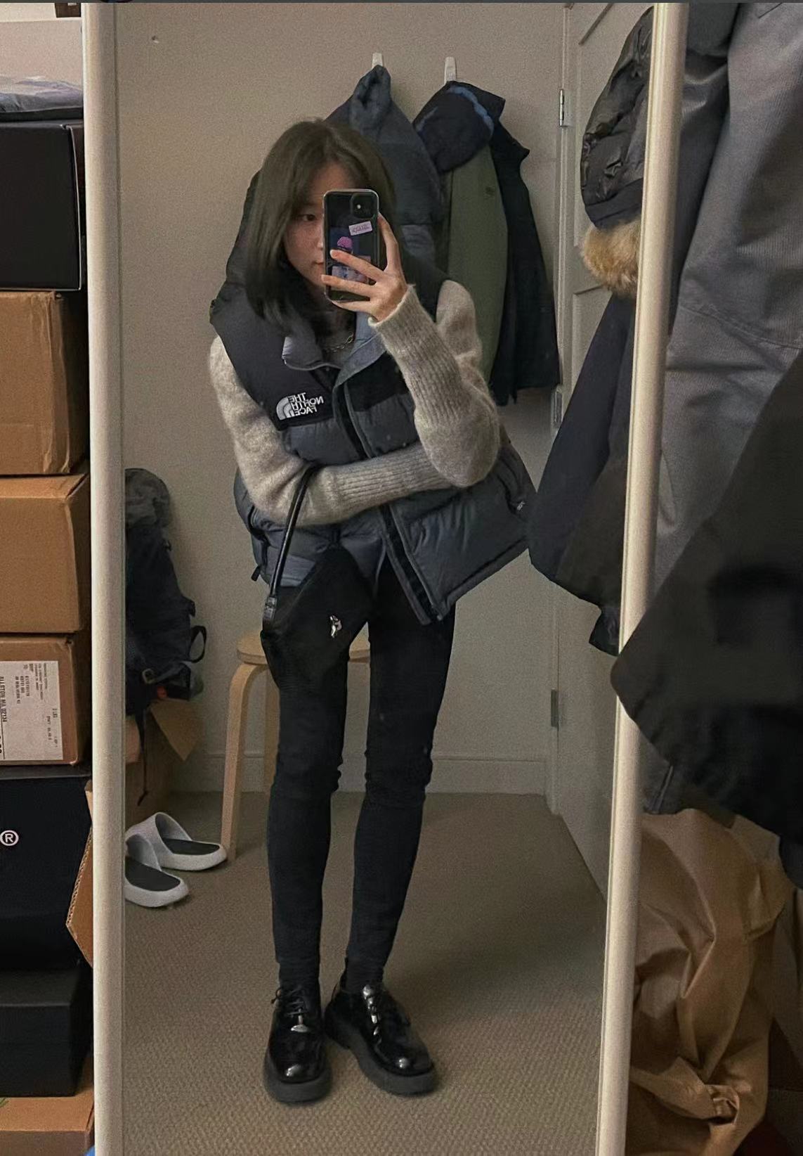 1996 Classic Gray Down Vest for Stylish Warmth