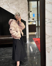 Moncler Medonte Women's Winter Short Down Jacket - Cute Caterpillar Design