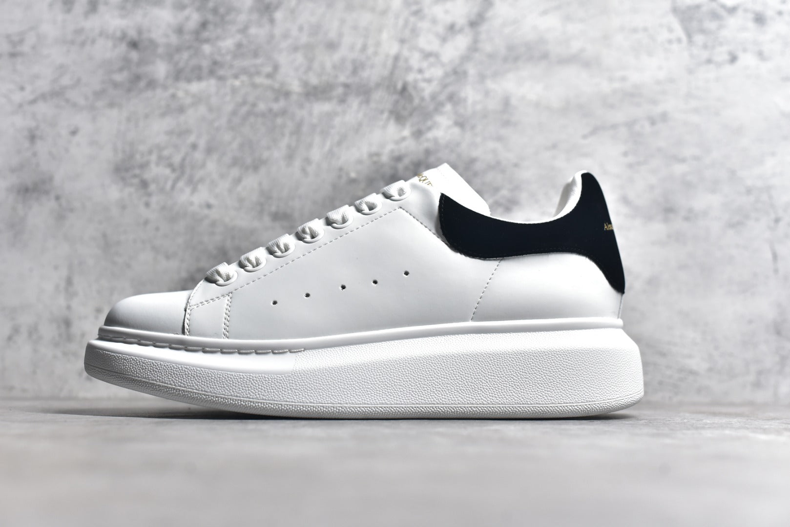 Alexander McQueen Men's White Calfskin Sneakers with Anti-Counterfeit Technology