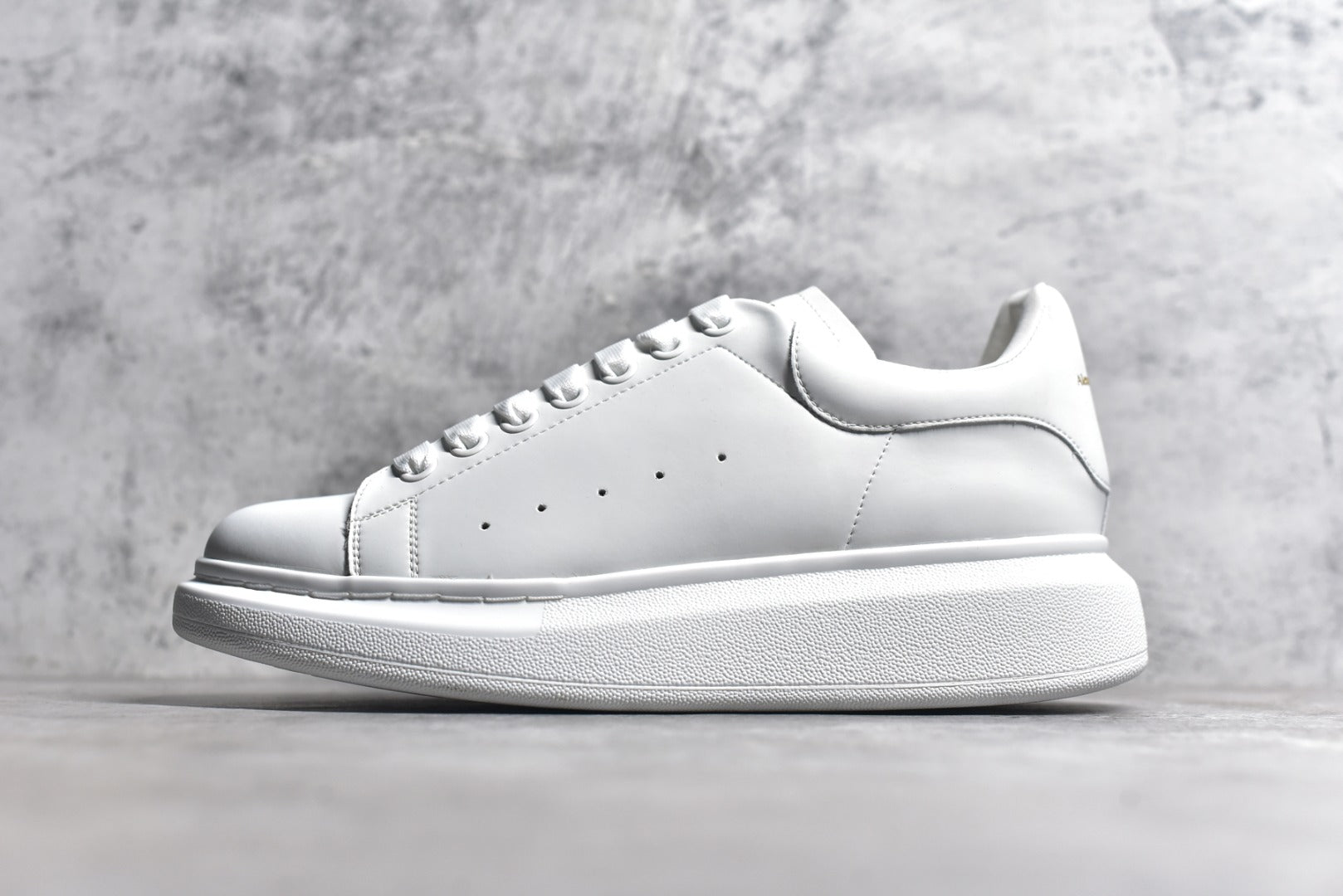 Alexander McQueen White Lace-Up Sneakers with Anti-Counterfeiting Chip