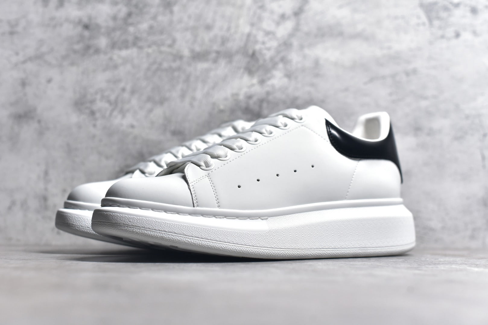Alexander McQueen Authentic White Lace-Up Sneakers with Anti-Counterfeit Technology