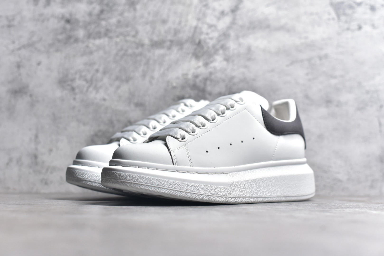 Alexander McQueen White Lace-Up Sneakers with Anti-Counterfeiting Technology