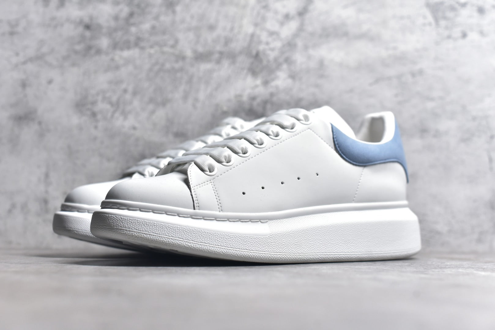 Alexander McQueen White Calfskin Sneakers with NFC Anti-Counterfeit Technology