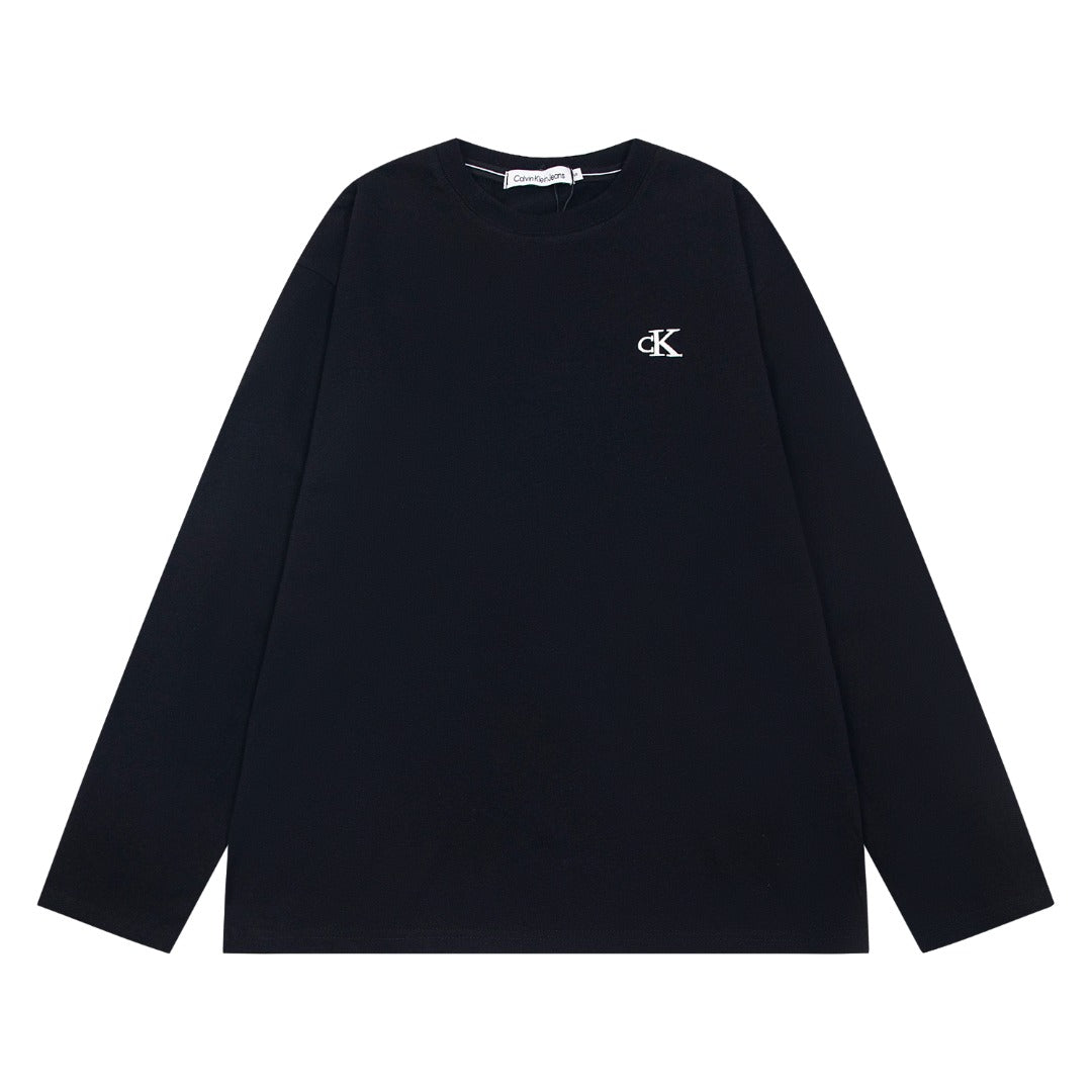 CK Embossed Letter Long Sleeve Cotton Shirt - Available in Black & White