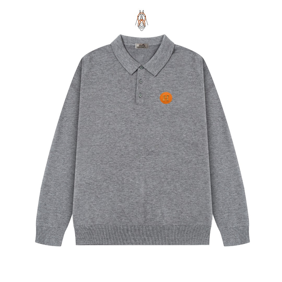 Elegant Wool Polo Sweater for Men by Hermes SS