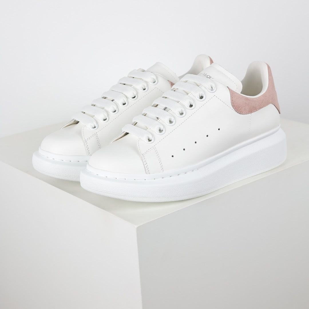 Alexander McQueen Women's White Calfskin Lace-Up Sneakers