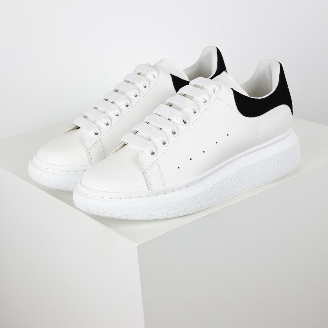 Alexander McQueen White Calfskin Lace-Up Sneakers