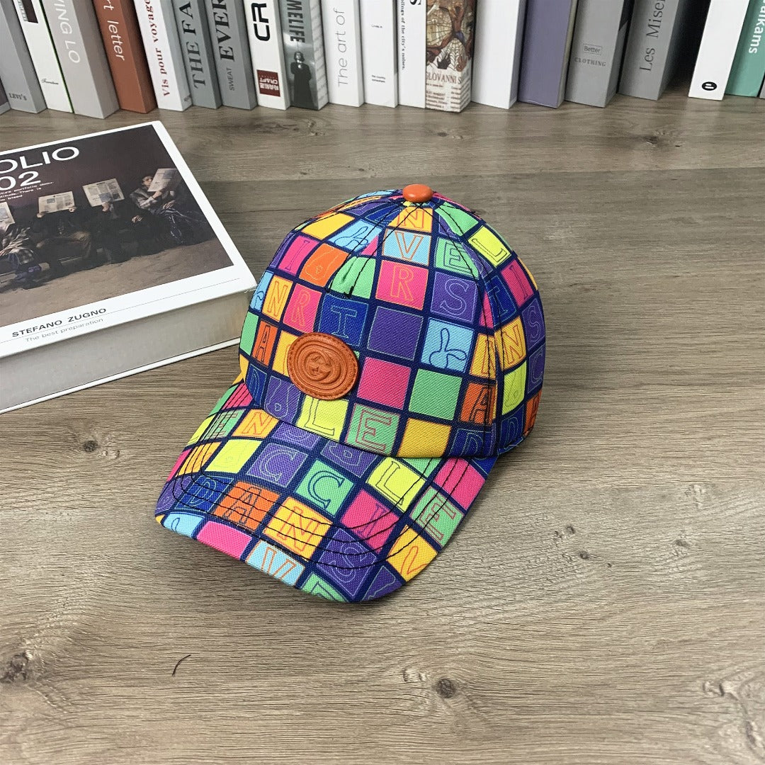 Gucci Colorful Plaid Soft Top Baseball Cap - Adjustable Casual Hat