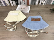 LOEWE Unisex Classic Fisherman Hat - Casual Outdoor Sun Hat in Beige and Blue