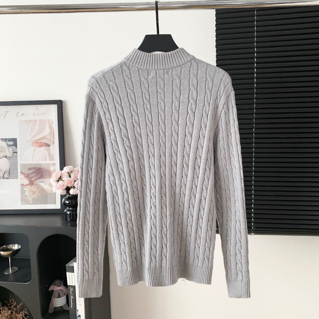 Ralph Lauren Embroidered Knitted Sweater - Classic Black Gray