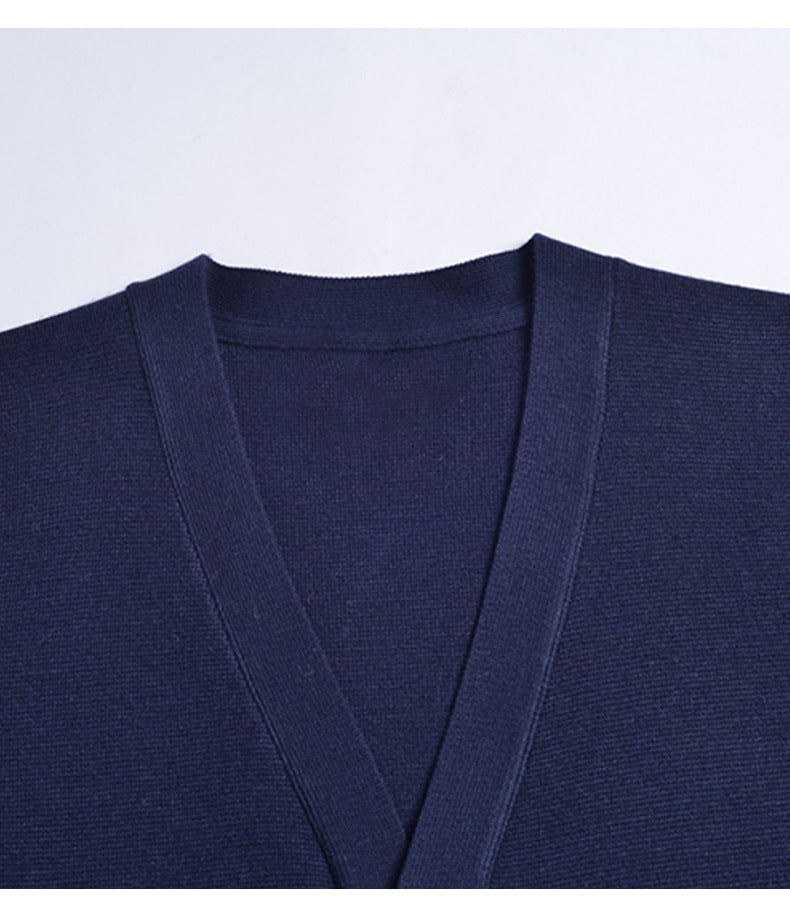 Thom Browne Unisex TB Double-Sleeved Three-Color Striped Wool Cardigan