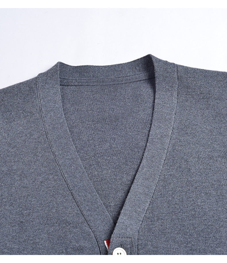 Thom Browne Unisex TB Double-Sleeved Striped Wool Cardigan