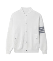 Thom Browne Unisex Stand Collar Wool Cardigan - Modern Tailoring