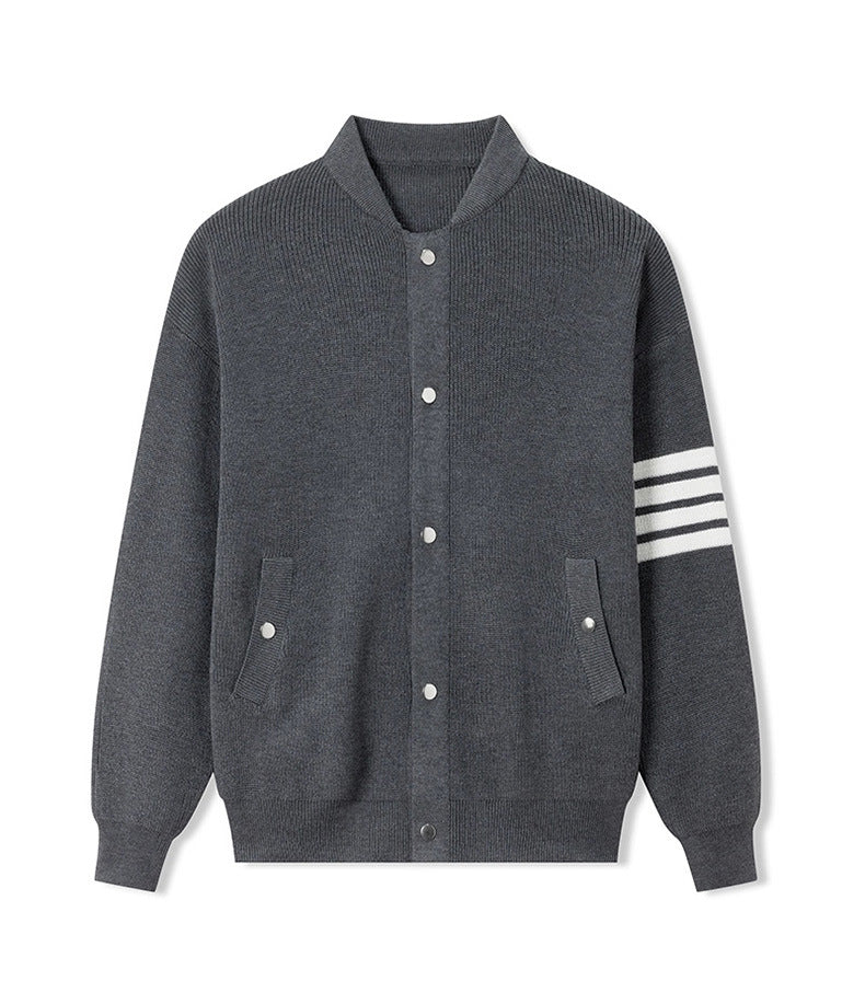 Thom Browne Unisex TB Stand Collar Wool Cardigan