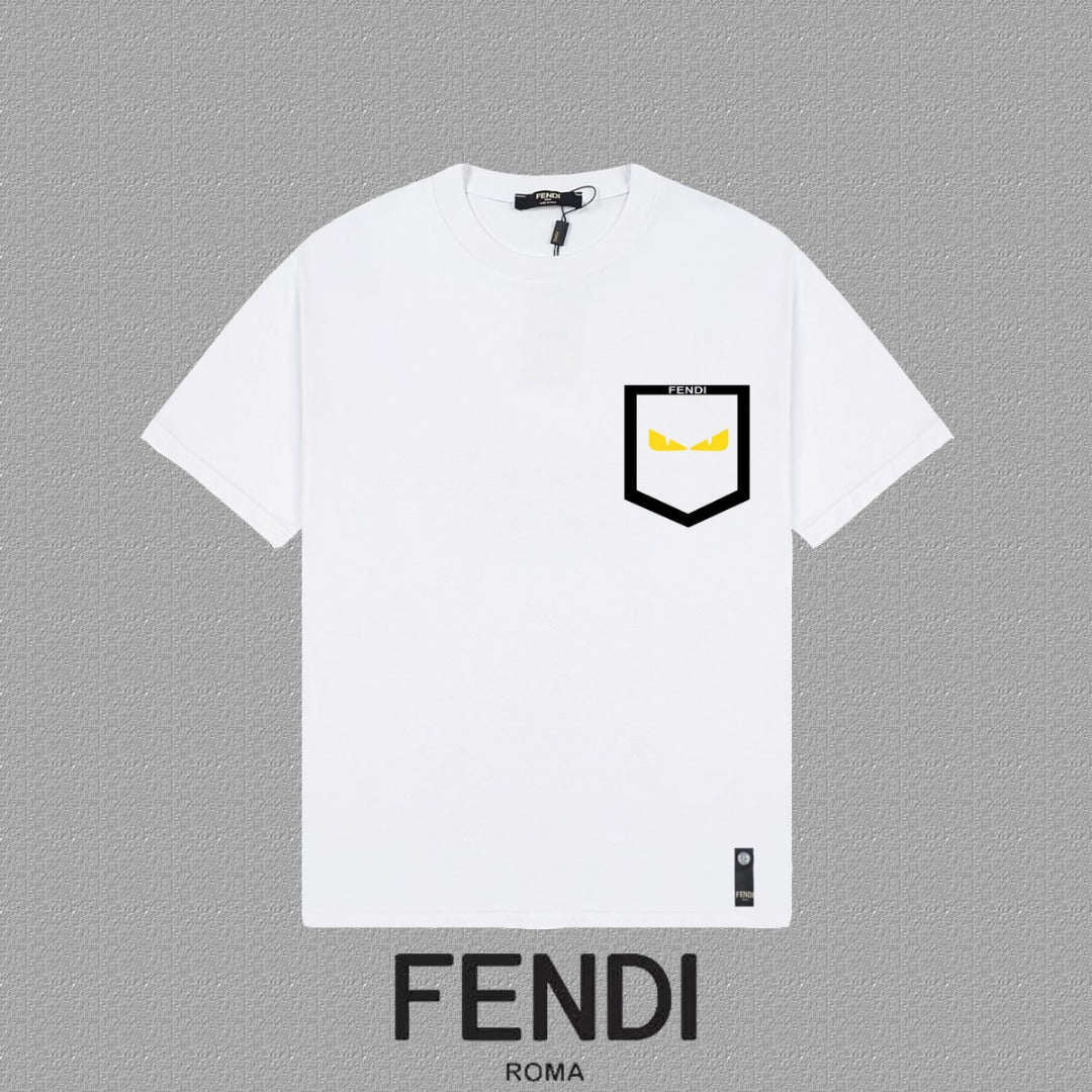 Fendi 2025FW Unisex Short-Sleeved T-Shirt - Premium Double Yarn Fabric