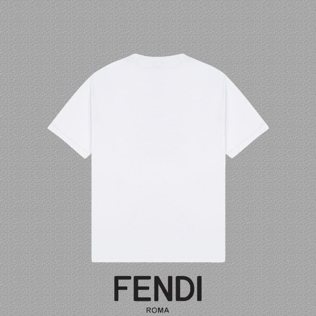 Fendi 2025FW Unisex Short-Sleeved T-Shirt - Premium Double Yarn Fabric