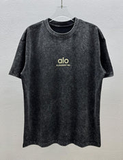 Unisex Washed Distressed Hoodie - ALO Foam Print Collection