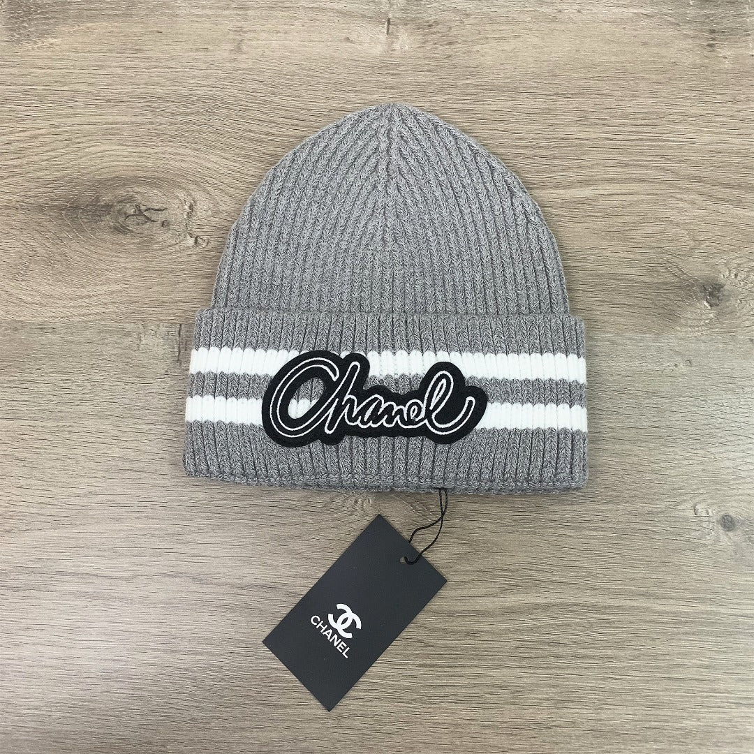 Classic CHANEL Knitted Wool Hat for Men and Women