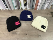 Unisex Chanel Thick Knitted Hat - Versatile Autumn & Winter Warmth