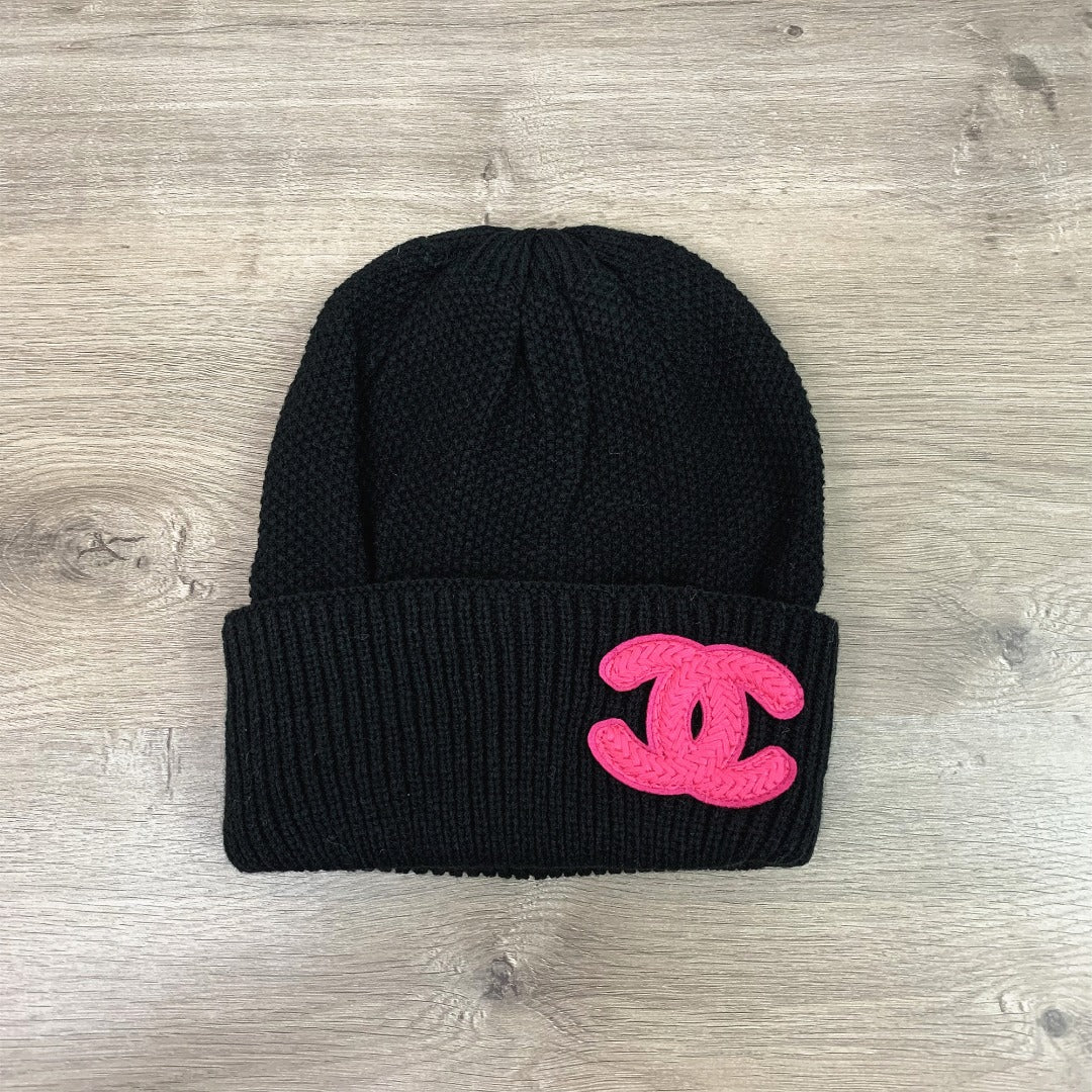 Unisex Chanel Thick Knitted Hat - Versatile Autumn & Winter Warmth