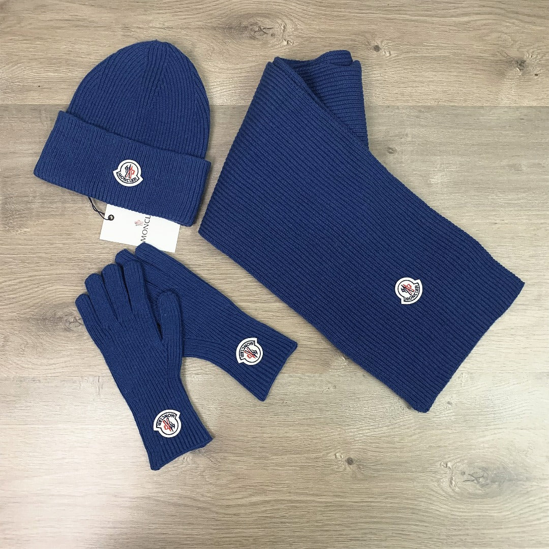 Unisex Knitted Hat, Scarf & Gloves Set for Autumn/Winter
