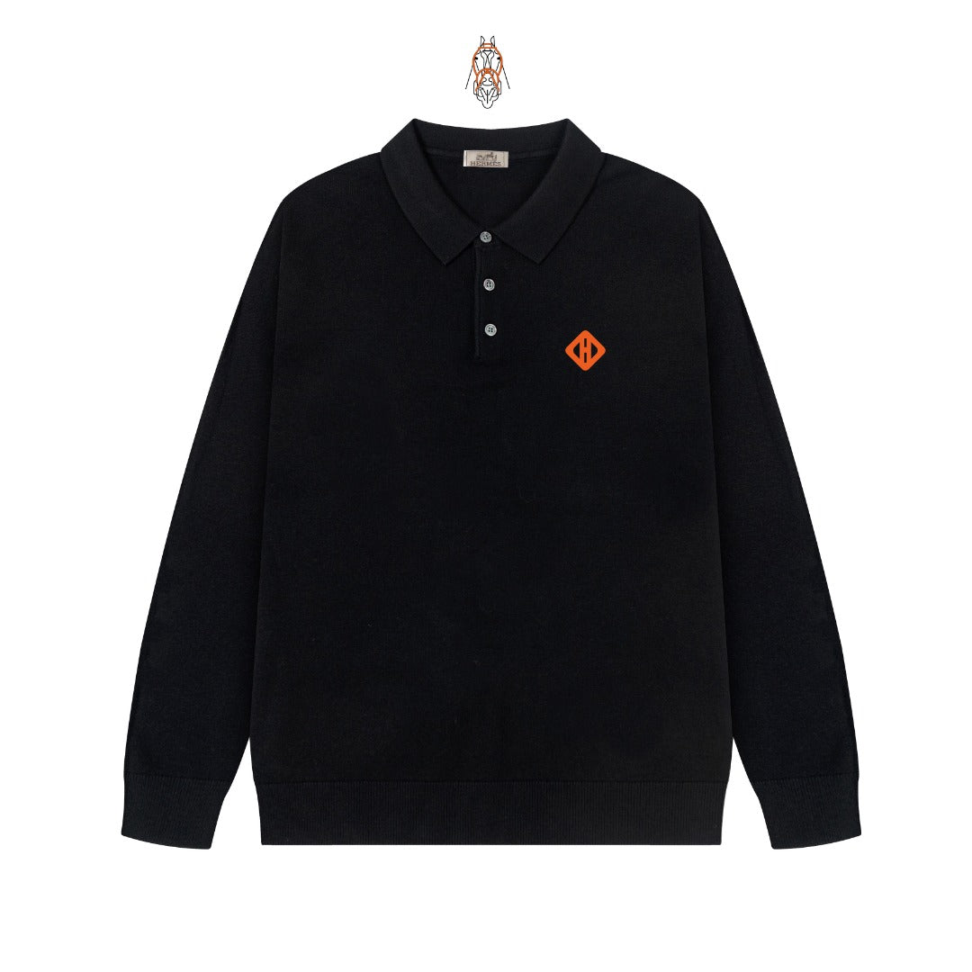 Luxurious Hermes SS Casual Wool Polo Sweater